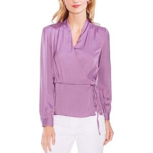 Vince Camuto Womens Peplum Tie-Waist Long Sleeves